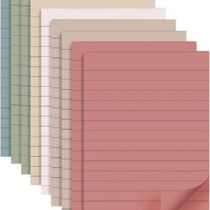 9 Pads Lined Sticky Notes 4×6 in Post, Vintage Colors Self Pad Its, Super Sticking Power Memo Pads Its, 40 Sheets/pad