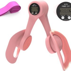 Thigh Trainer, 360°Adjustable Pelvic Floor Muscle Trainer with LED Display, Inner Thigh Exerciser with 20LB Resistance Band for Women, Home Fitness Equipment for Hip, Leg, Arm