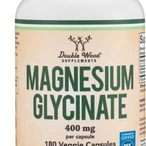 Magnesium Glycinate 400mg | 180 Capsules | Sleep, Muscle, & Heart Support | Vegan, Third Party Tested, Gluten Free, Non-GMO, by Double Wood Supplements