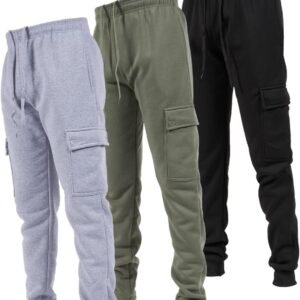 Ultra Performance 3 Pack Mens Open Bottom Sweatpants with Pockets, Casual Sweatpants for Men