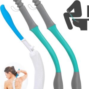 Extended Reach Butt Wiper Set – Includes 2 Toilet Aids for Wiping Tool and Butt Cleaner Bath Brush Long Handle – Bottom Buddy Wiping Aid for Disabled,Elderly,Pregnant（3 Pack）