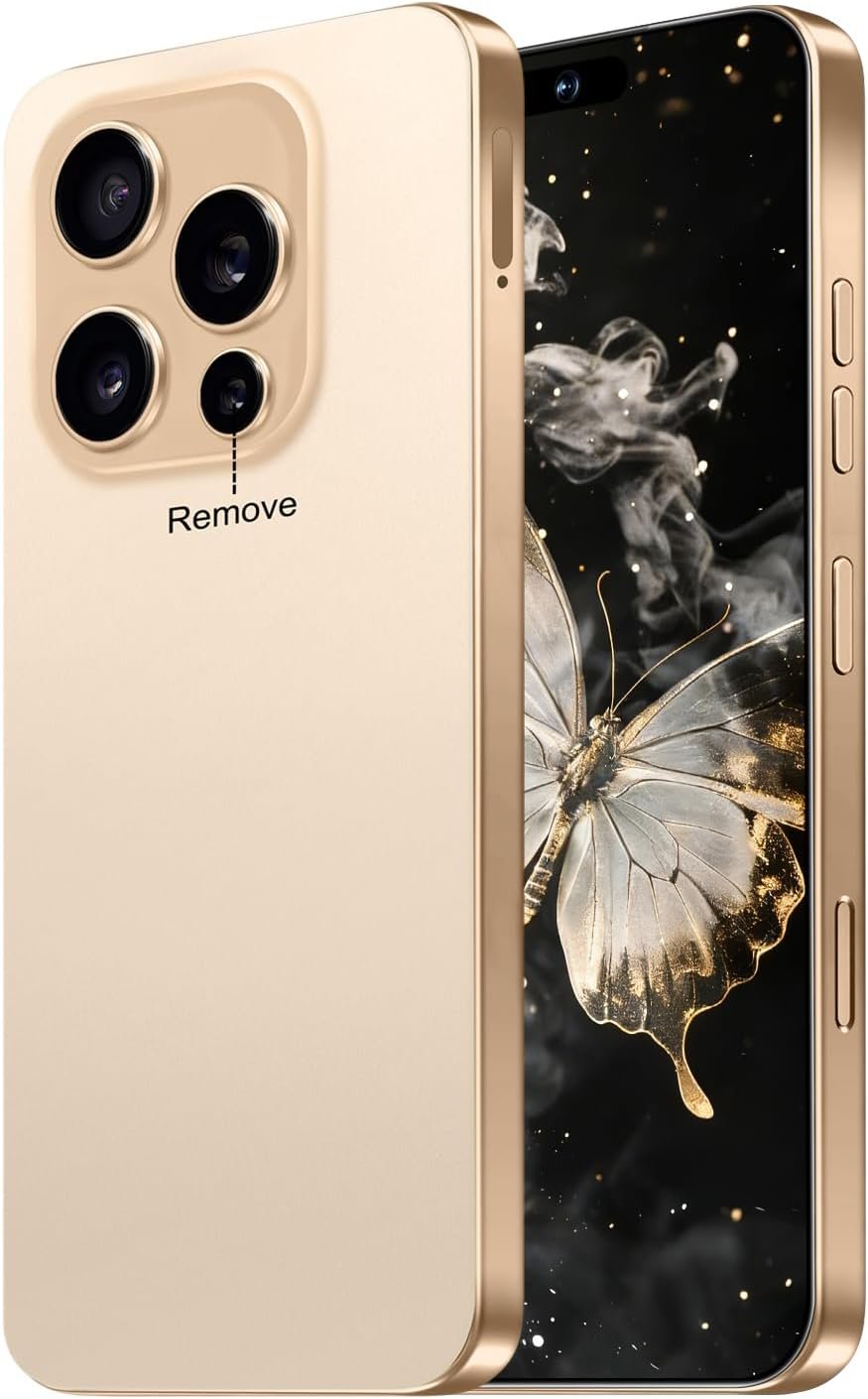 16 PM Smartphone Unlocked Cell Phone, 6.99“ HD Screen5G Phone, 16+512GB phoneunlocked, Android 14.0, 68+108MP Zoom Camera, Fingerprint Button Unlock-and take Photos (Gold)