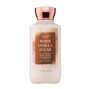 Bath & Body Works Warm Vanilla Sugar Body Lotion, Lightweight Daily Moisturizer with Shea Butter & Coconut Oil, Sparkling Sugar and Sweet Vanilla Scent, 8 fl oz – 1 Pack