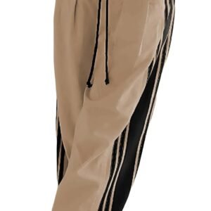 Hongsui Women’s Wide Leg Pants Drawstring High Rise Side Striped Slouchy Palazzo Pants with Pockets