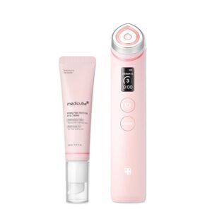 medicube Booster Pro Facial Device & Eye Care Duo: Salmon DNA PDRN Pink Eye Serum and Booster Pro Pink | Retinol and PDRN For Firmer-Looking, Plumper Looking Skin and Smoother Skin