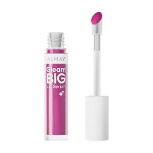 Almay Gleam Big™ Lip Serum, Hydrating and Moisturizing, Hypoallergenic Lip Gloss, Non-Sticky, 400 Berry Excited, 0.13 fl oz