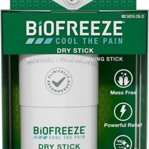 Biofreeze Dry Stick, Mess-Free Relief for Neck, Shoulder, Knee, Hip, Hand & Joint, Cooling Menthol Pain Relief Stick, Up to 100 Uses