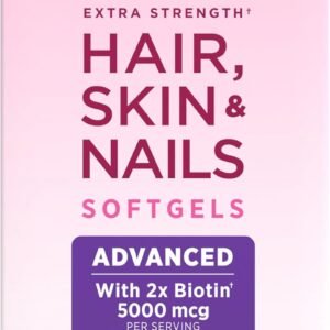 Nature’s Bounty Advanced Hair, Skin & Nails, Argan-Infused Vitamin Supplement with Biotin and Hyaluronic Acid, 150 Rapid Release Softgels, 50 Total Servings