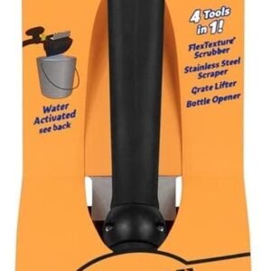 Scrub Daddy BBQ Daddy Grill Brush for Outdoor Grill – Bristle Free Grill Brush with Steel Grill Scraper + Scrub Brush – Temperature Controlled Scrubbing Power for Grill Cleaning (1 Count)