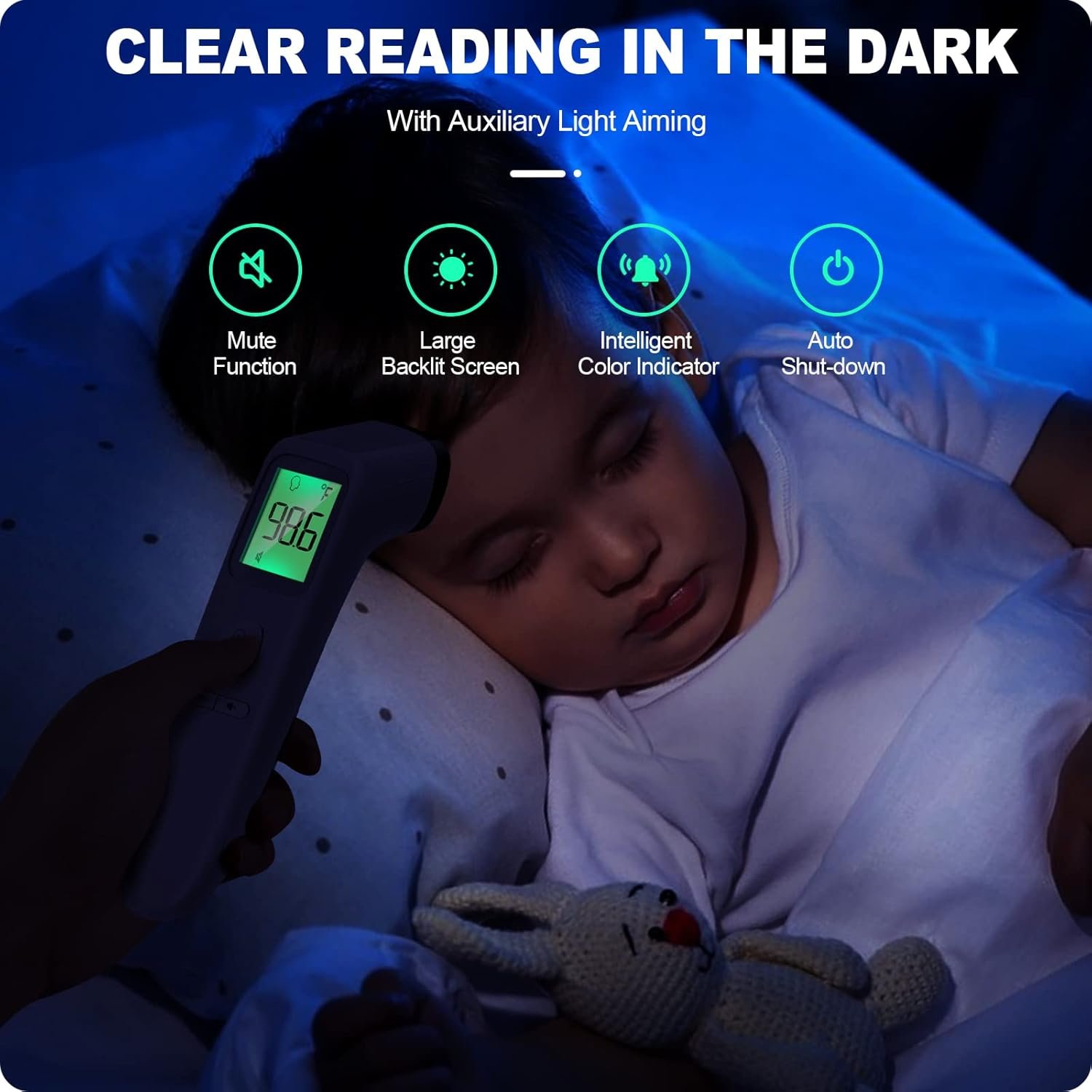 No-Touch Thermometer for Adults and Kids, Accurate Digital Baby Thermometer, Fever Alarm & Silent Mode, 2 in 1 Forehead & Object Mode - Image 5