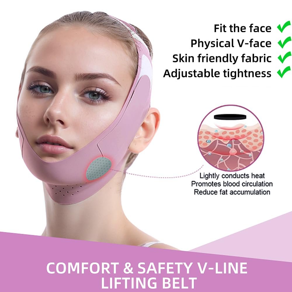 ROWMATE Graphene V-Line Mask Chin Up Mask V Shaped Face Mask Chin strap for sleeping,Jawline Shaper,Lilac,Medium - Image 6