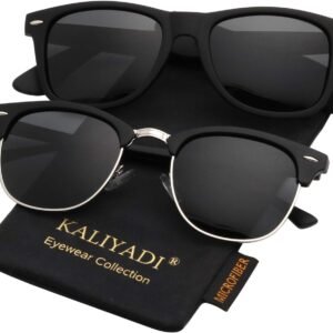 KALIYADI Polarized Sunglasses for Men and Women Semi-Rimless Frame Driving Sun glasses UV Blocking