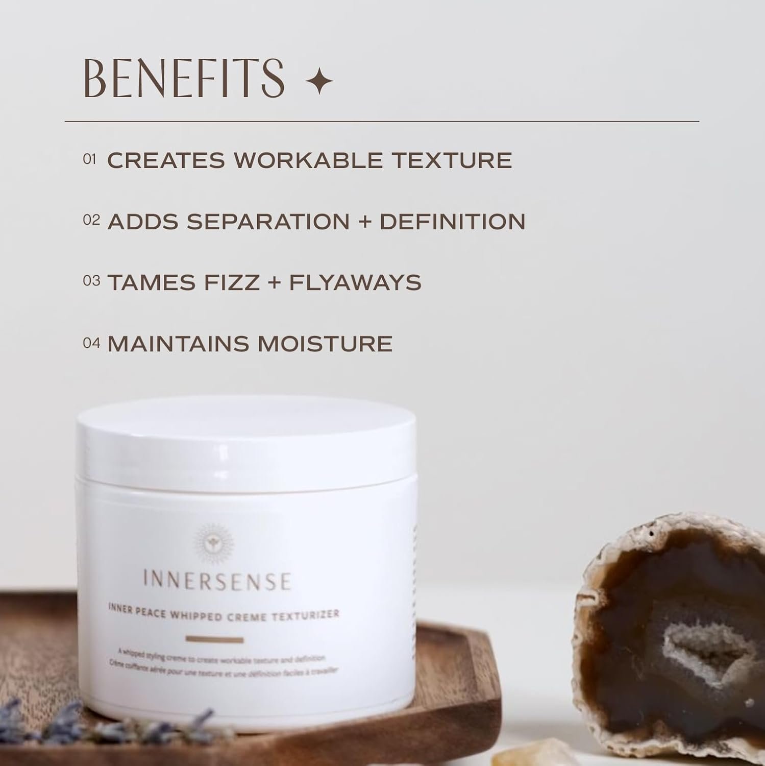 INNERSENSE Organic Beauty - Natural Inner Peace Whipped Creme Texturizer | Cruelty-Free, Clean Haircare (3.4oz) - Image 3