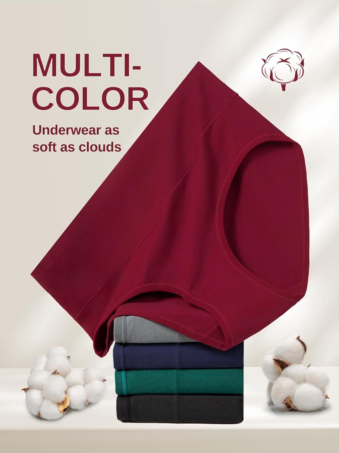 Vevmon Cotton Underwear for Women High Waisted Full Coverage Briefs Soft Ladies Panties 5 Pack - Image 6