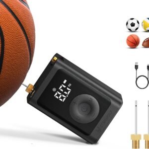 ETENWOLF Electric Ball Pump Inflation & Deflation 2-17PSI, 2600mAh Basketball Pump with Precise Pressure Gauge, Rechargeable Air Pump for Balls, Soccer Ball Air Pump