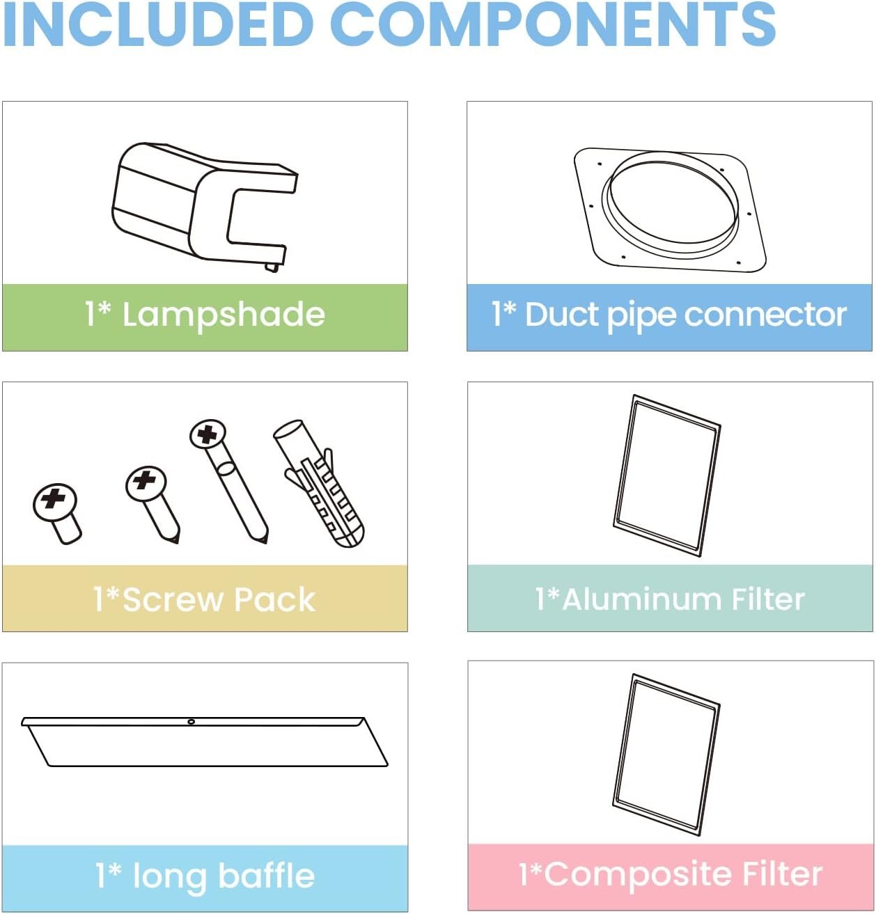 COMFEE' CVU30W2AST Range Hood 30 Inch Ducted Ductless Vent Hood Durable Stainless Steel Kitchen Hood for Under Cabinet with 2 Reusable Filter, 200 CFM, 2 Speed Exhaust Fan Silver - Image 11