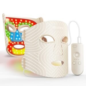 Red Light Therapy Mask for Face, LED Face Mask 7 Colors 8 Modes with 850nm NIR, 368 LEDs Red & Blue Light Therapy for Wrinkles Acne at Home Skincare, 2600mAh Rechargeable Remote