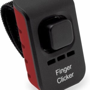 Educator Dog Training Finger Clicker – Audible Positive Reinforcement Trainer with Adjustable Sound & Velcro Finger Strap – Portable Pet Obedience Training Tool, Red