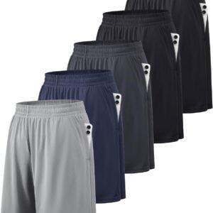BALENNZ Athletic Shorts for Men with Pockets and Elastic Waistband Quick Dry Activewear