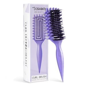 Curly Hair Brush,Curl Defining Brush for Effortlessly Defined Curls & Waves,Vented Hair Brush for Wet & Dry Hair,Women and Men,Reduces Frizz (Purple)
