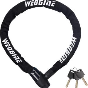 Bike Chain Lock, Heavy Duty Anti-Theft Bicycle Chain Lock, 2.72 Ft Security Bike Locks with 3 Keys, Waterproof Lock Chain for Bike, Bicycle, Scooter, Motorcycle, Door, Gate, Fence