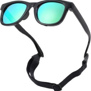 COASION Bendable Flexible Polarized Newborn Baby Sunglasses with Strap for Infant Boys Girls Age 0-12 Months CA8042