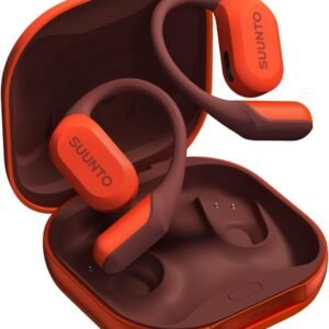 SUUNTO Spark Open Ear Sport Headphones, Lightweight Comfortable Earbuds, IP55 Water-Resistant, Up to 36H Playtime, Bluetooth 5.4, Head Movement Control, for Training and Daily Activity, Coral Orange