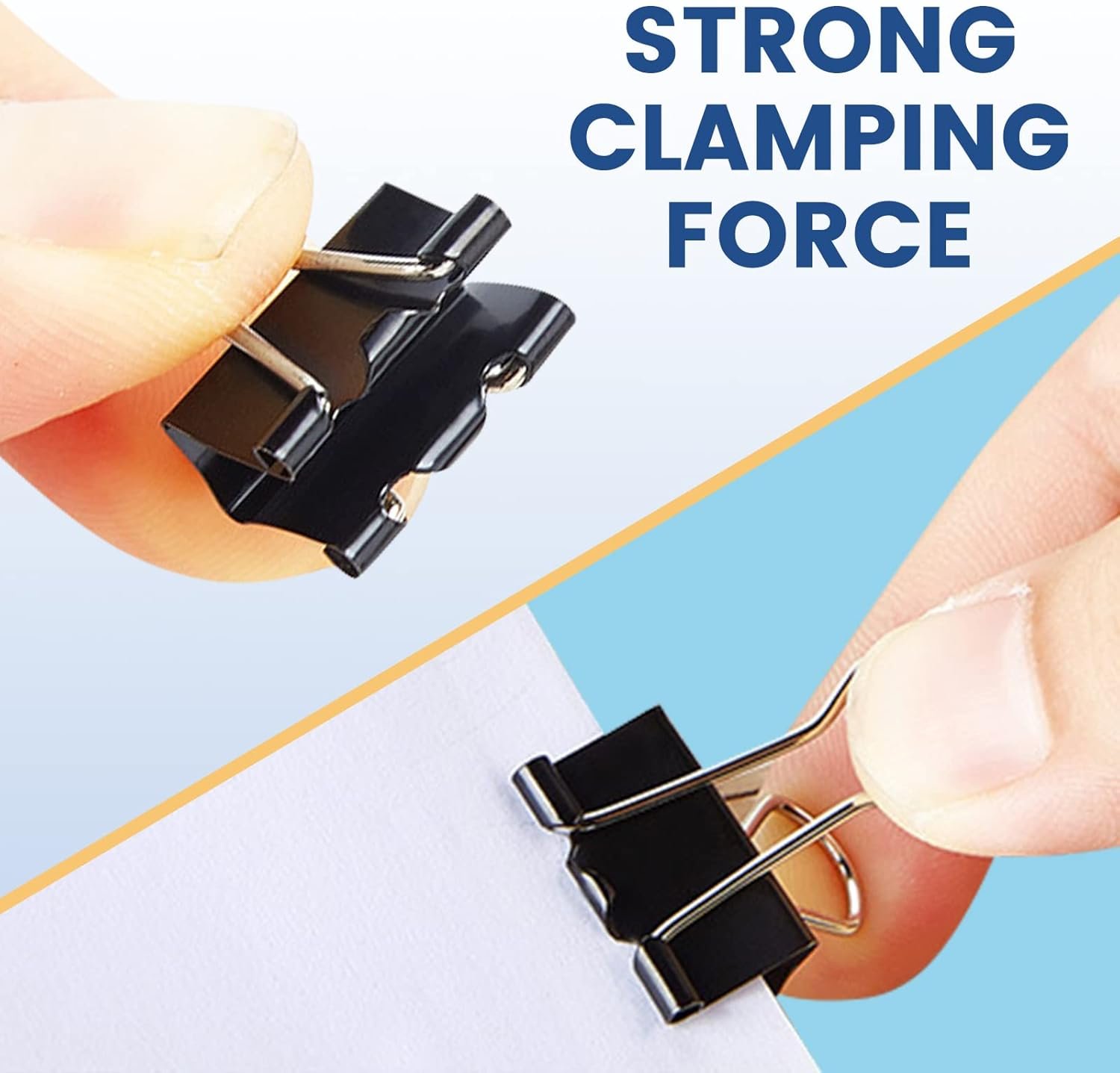 208 PCS Binder Clips Paper Clamps Assorted Sizes, Metal Paper Binder Clip, Black Binding Paperwork Clamp Bulk, School Teachers Office Supplies - Image 3