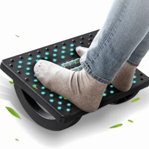 CasaZenith Foot Rest for Under Desk at Work – Ergonomic Foot Stools for Under Office Desk – Rocking Footrest with Roller Massager – Leg Rest for Chair, Computer Gaming -13″ L x 9.6″ W x 5″ H