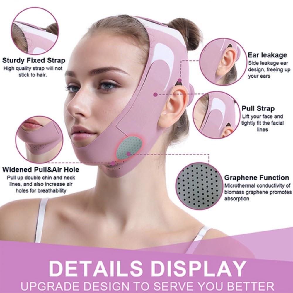 ROWMATE Graphene V-Line Mask Chin Up Mask V Shaped Face Mask Chin strap for sleeping,Jawline Shaper,Lilac,Medium - Image 4