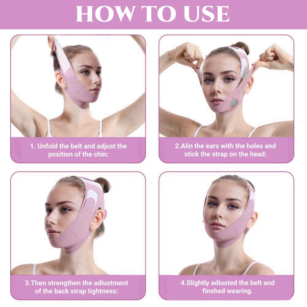 ROWMATE Graphene V-Line Mask Chin Up Mask V Shaped Face Mask Chin strap for sleeping,Jawline Shaper,Lilac,Medium - Image 9