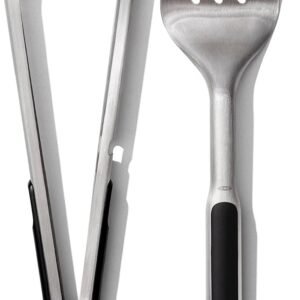 OXO Good Grips Grilling Tools, Tongs and Turner Set, Black