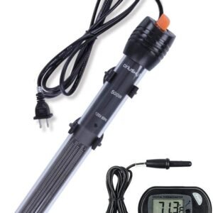 Orlushy Submersible Aquarium Heater, Adjustable Fish Tahk Heater with Free Thermometer Suitable for Marine Saltwater and Freshwater