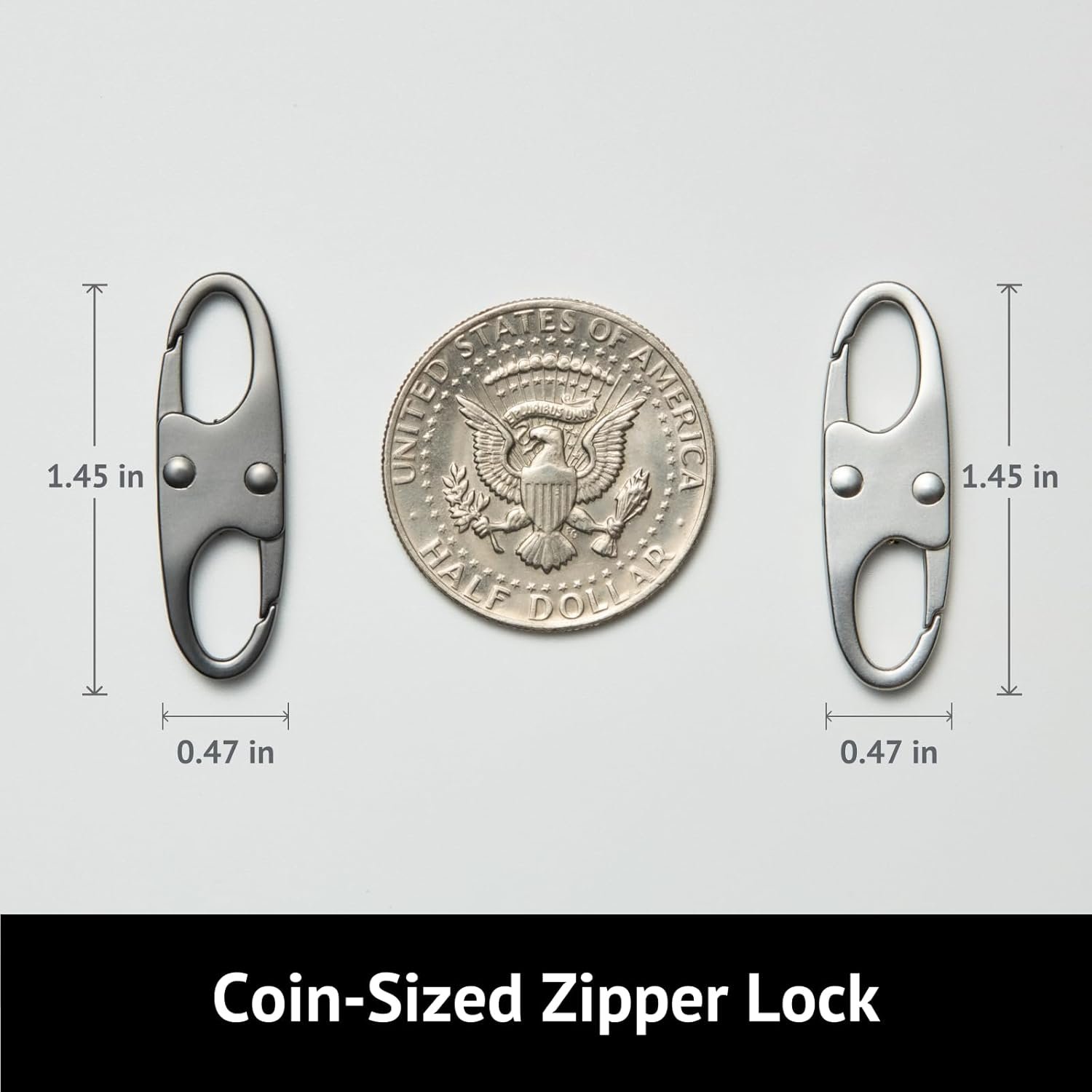 zelin Anti Theft Zipper Clips Double Opening Small Carabiner Clips, 4Pcs Elegant Zinc Alloy Zipper Pull Replacement for Travel, Commuting and Camping (Space Grey) - Image 2