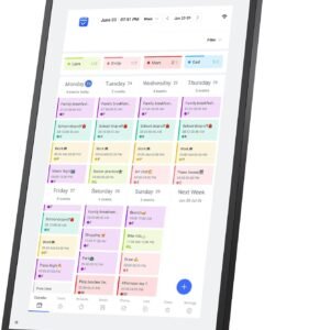 LOOFII 21.5″ Smart Digital Calendar – 1920×1080 Full HD Touchscreen Family Planner & Calendar with Chore Chart & Meal Planner, Wall-Mountable (Black White)