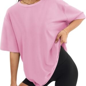 ATHMILE Womens Oversized T Shirts Casual Tee Workout Tops Gym Clothes Summer Loose Fit Short Sleeve Graphics Basic Y2K 2026