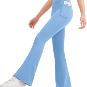 JOCMIC Girls Flare Leggings Kids Bell Bottom High Waisted Yoga Dance Flared Bootcut Pants