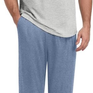 Yincro Mens Pajamas Set Lightweight Loungewear Short Sleeve Top and Pants Soft Sleepwear Pjs Sets