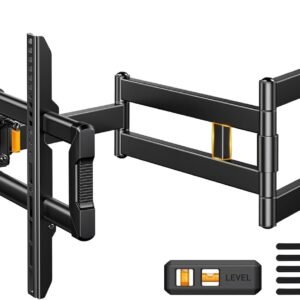 Perlegear Corner TV Wall Mount Long Arm TV Mount for 42-84 Inch TVs up to 150 lbs – Full Motion Wall Mount Single Stud with 37.2″ Extension