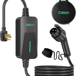 CALION Level 2 EV Portable Charger, 32 Amp Electric Vehicle Charger – 240V Charging Station, Indoor/Outdoor EV Charging for J1772 EVs, LED Indicator, NEMA 14-50 Plug, 25FT Cable