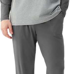 DAVID ARCHY Mens Pajama Set Long Sleeve PJs, Soft Lightweight Sleepwear with Pockets, Comfortable Loungewear for Sleeping