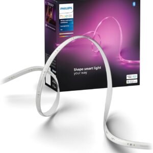 PHILIPS Hue Indoor 10 Ft Smart RGBWW LED Solo Lightstrip Base Kit, 1 Pack, Control with Hue App, LED Strip Lights Compatible with Alexa, Google Assistant and Apple HomeKit