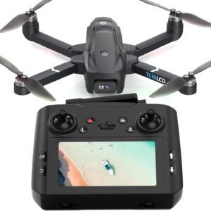 Drones with Camera for Adults 4K, GPS Drone with 4.5” LCD Screen Controller Follow Me Auto Return 5G Long Range Transmission Foldable FPV Drone for Beginners Under 249g