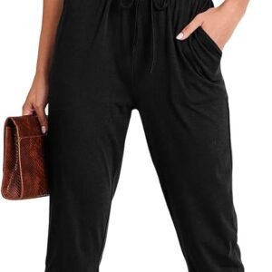 ANRABESS Womens Summer Sleeveless Jumpsuits Casual Dressy Stretchy Crewneck Rompers One Piece Outfits Fall Fashion 2026