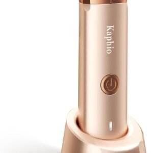 Bikini Trimmer for Women with Dual Head – IPX7 Waterproof & Painless Eletctric Razors for Public Hair – Eletric Shaver for Underarm Leg Body (Gold)