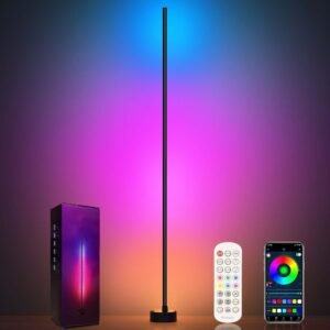 Miortior Corner Floor Lamp – Smart RGB LED Corner Lamp with App and Remote Control, 16 Million Colors & 68+ Scene, Music Sync, Timer Setting – Ideal for Living Rooms, Bedrooms, and Gaming Rooms