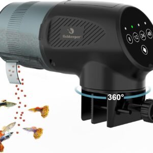 fishkeeper Automatic Fish Feeder for Aquarium: Moisture-Proof Auto Feeders Dispenser for Small Tank Turtle Betta Koi – Battery Food Feeding Timer for Flakes Pellet Vacation Weekend Day