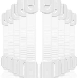 10 Pack Cabinet Locks Baby Proofing, Child Proof Cabinet Locks with 3M Adhesive – Easy Installation with Adjustable Straps, Multi-Purpose Child Safety Latches for Drawers Fridge Trash Cans Toilets