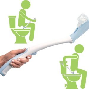 Juvo Toilet Aid – Personal Bottom Wiping Tool, Bathroom Mobility Aid for Disabled, Elderly, and Surgery Recovery – 18″ long wand with hygienic cover