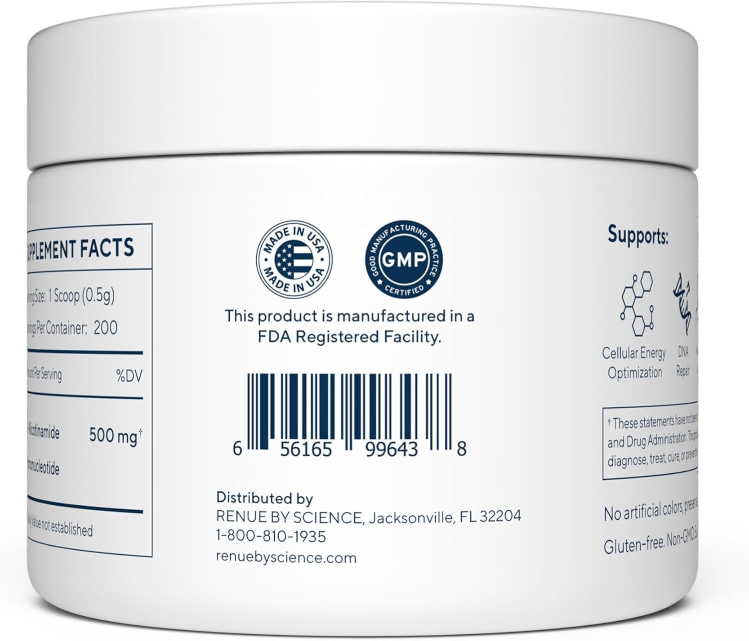 Renue By Science NMN Powder | 100g Fast Dissolve Powder Supplement | 500mg Nicotinamide Mononucleotide per Serving | Manufactured in the USA Third-Party Tested - Image 4